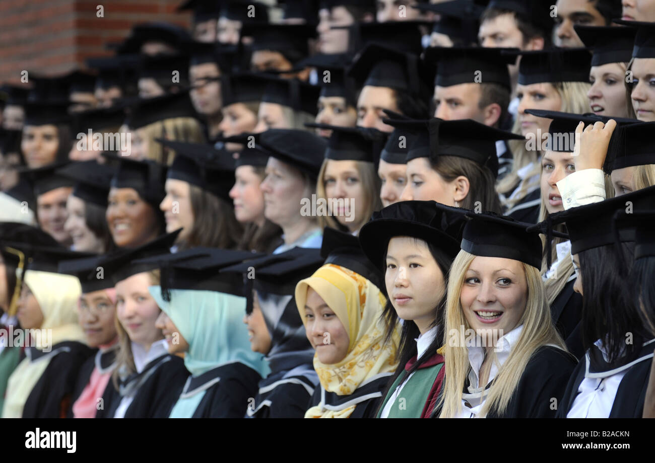 BRITISH STUDENTS CELEBRATING THEIR SUCCESSFUL GRADUATION DAY AT A