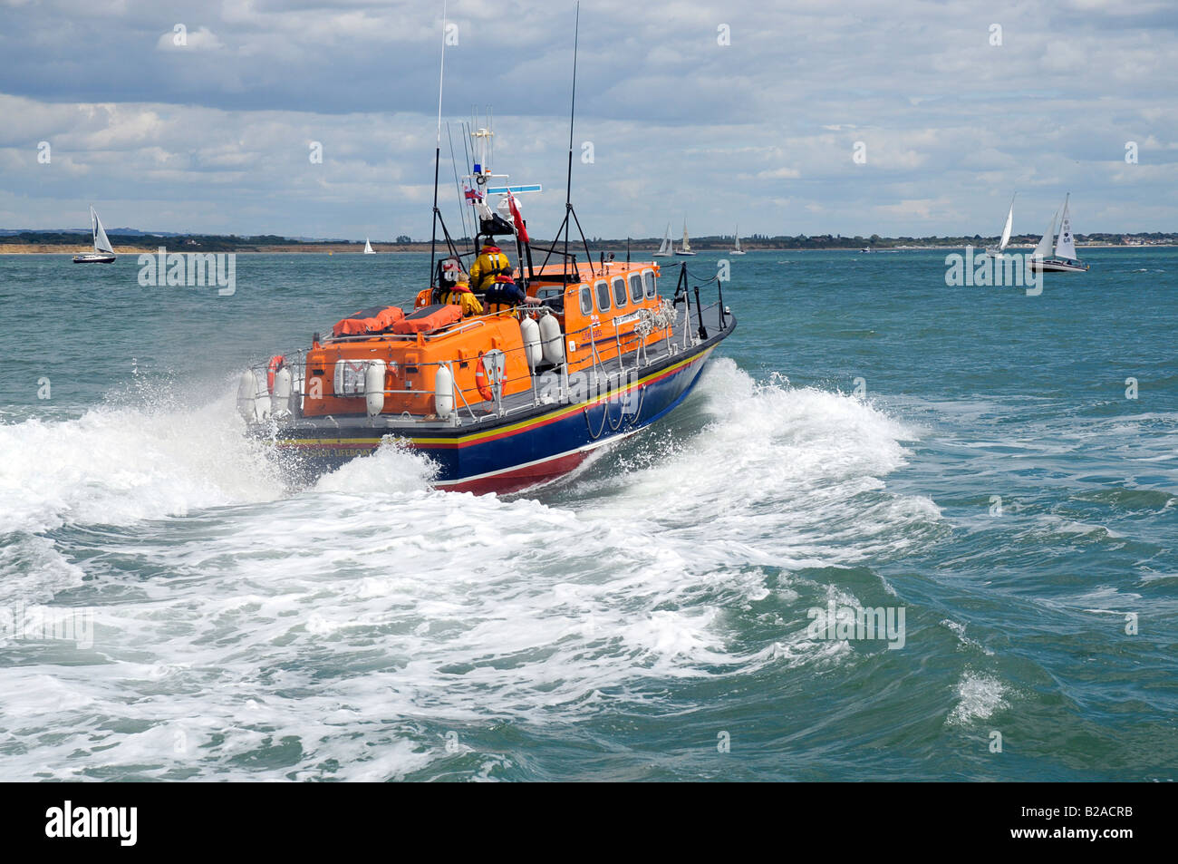 Calshot's Lifeboat, a 24ton self-righting Tyne class Stock Photo