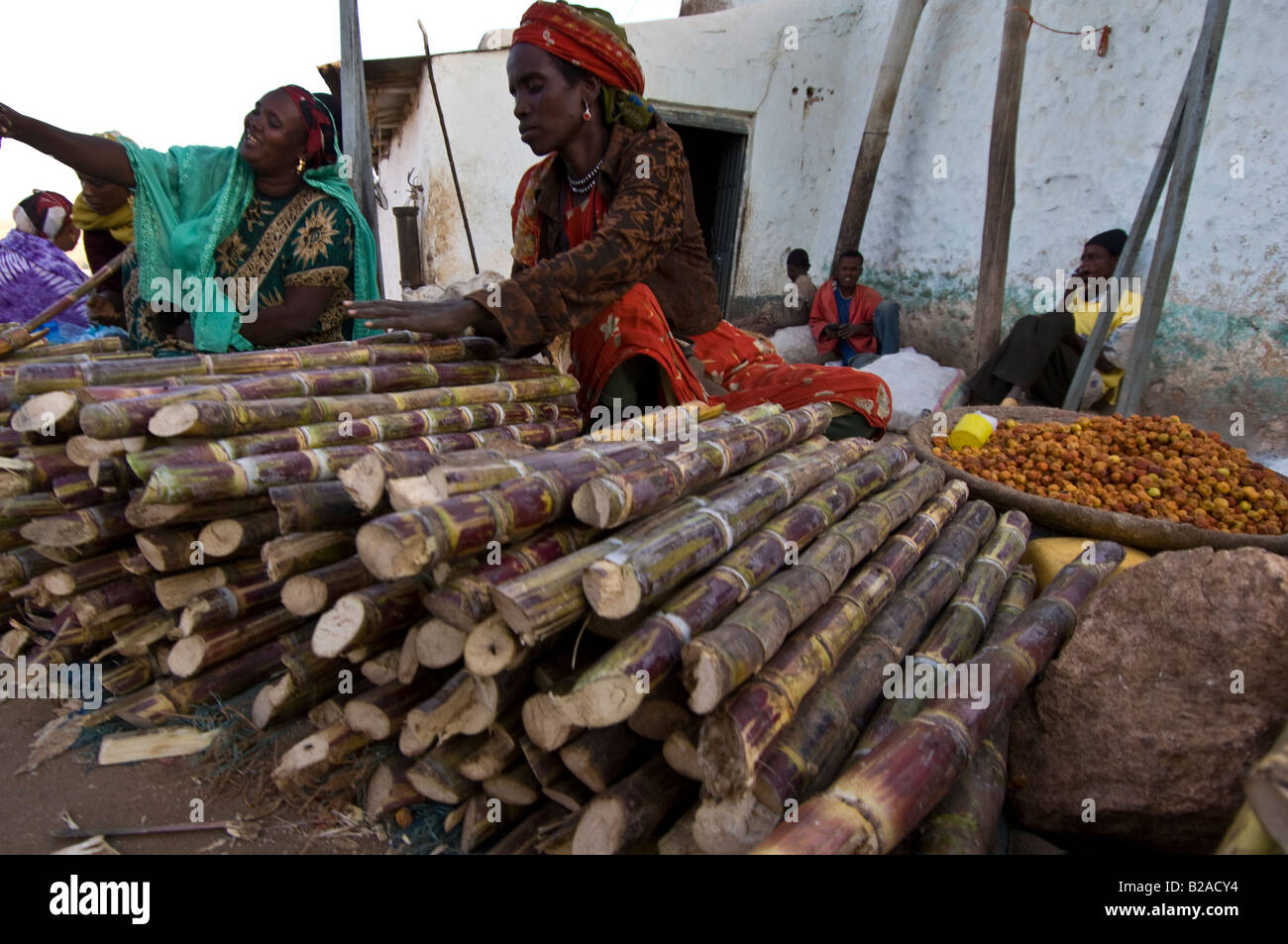 Sugar cane vendors in Harar, Ethiopia Stock Photo Alamy