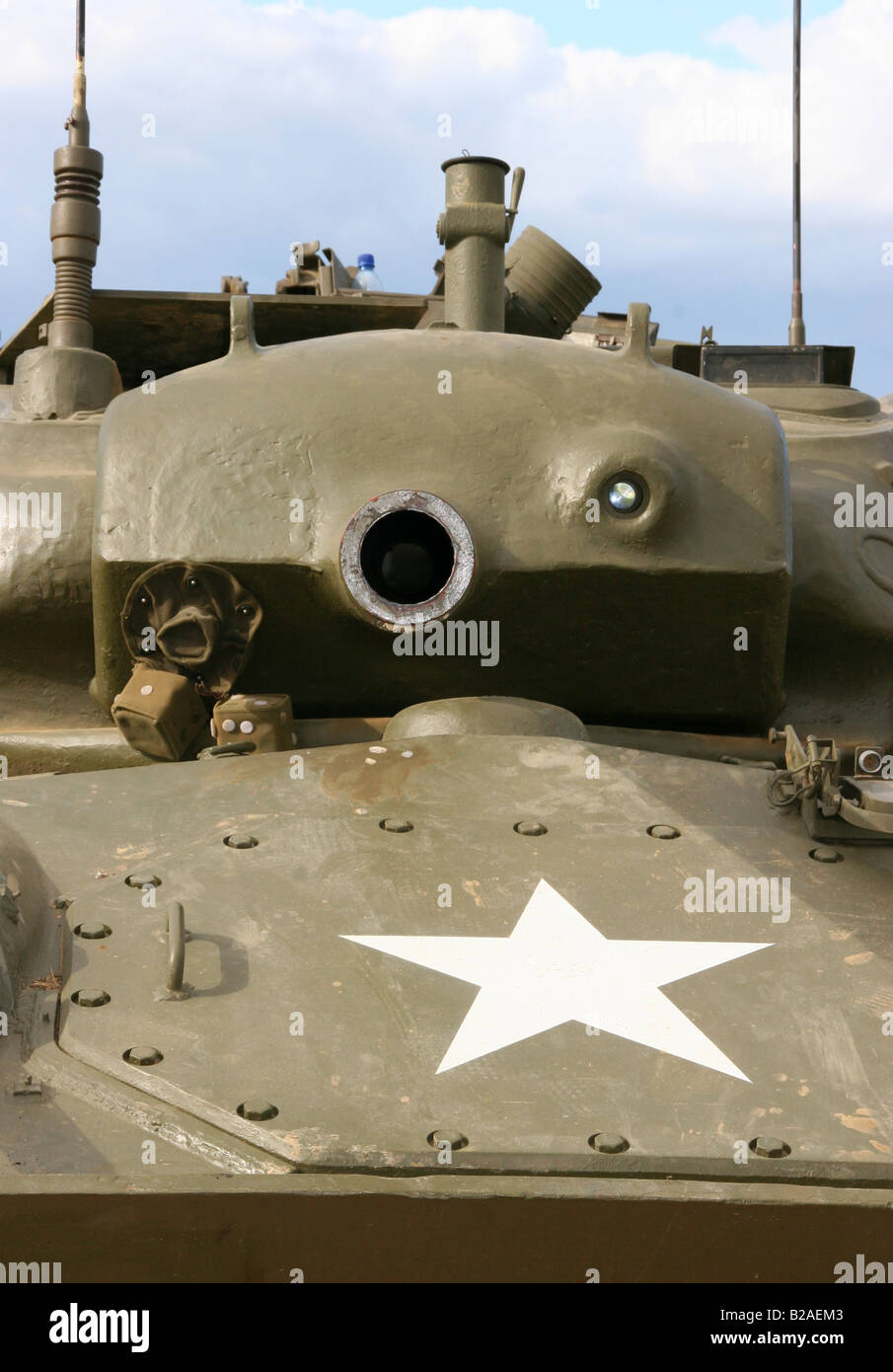 American M24 Chaffee tank with 75mm M6 gun main armament , veteran of Korea and Vietnam wars. Stock Photo