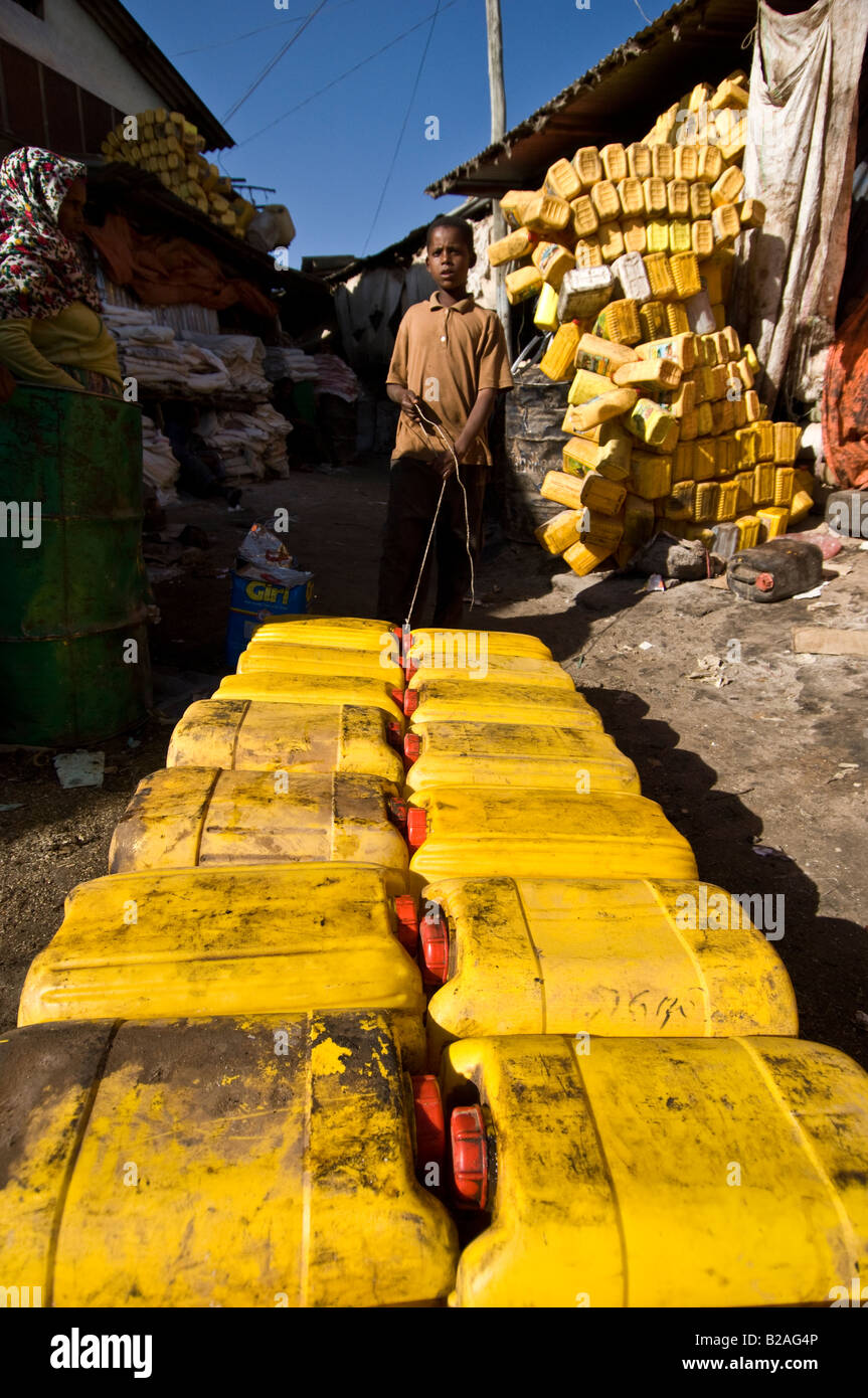 Yellow plastic jerrycans, Somali Region, Ethiopia Stock Photo Alamy