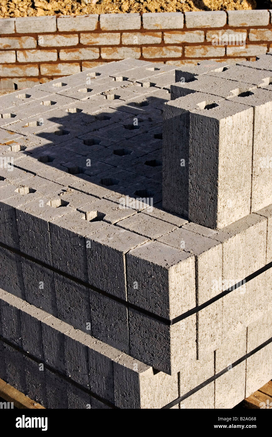 Residential Construction / A Pallet of Bricks on a Building Site.Melbourne  Victoria Australia Stock Photo - Alamy