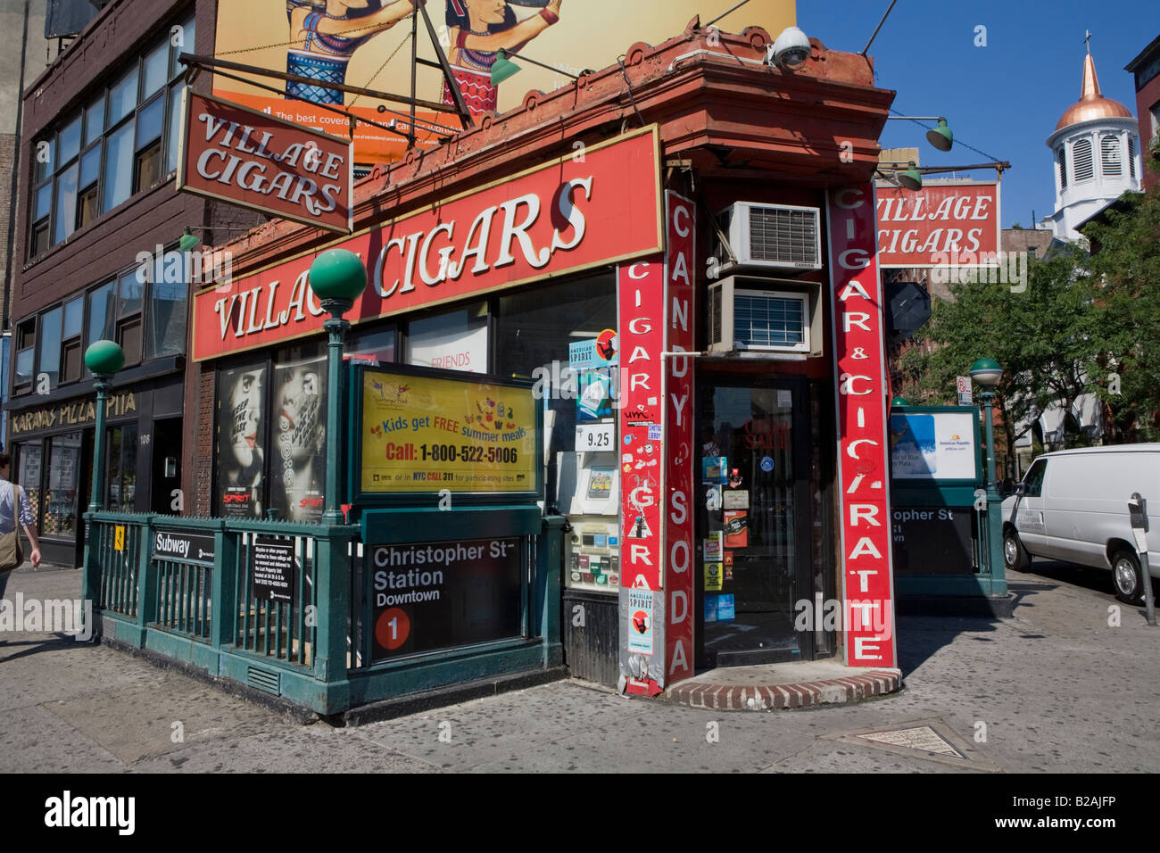 Village Cigars, a landmark adjacent to Sheridan Square for almost 100 years, West Village, New York City Stock Photo