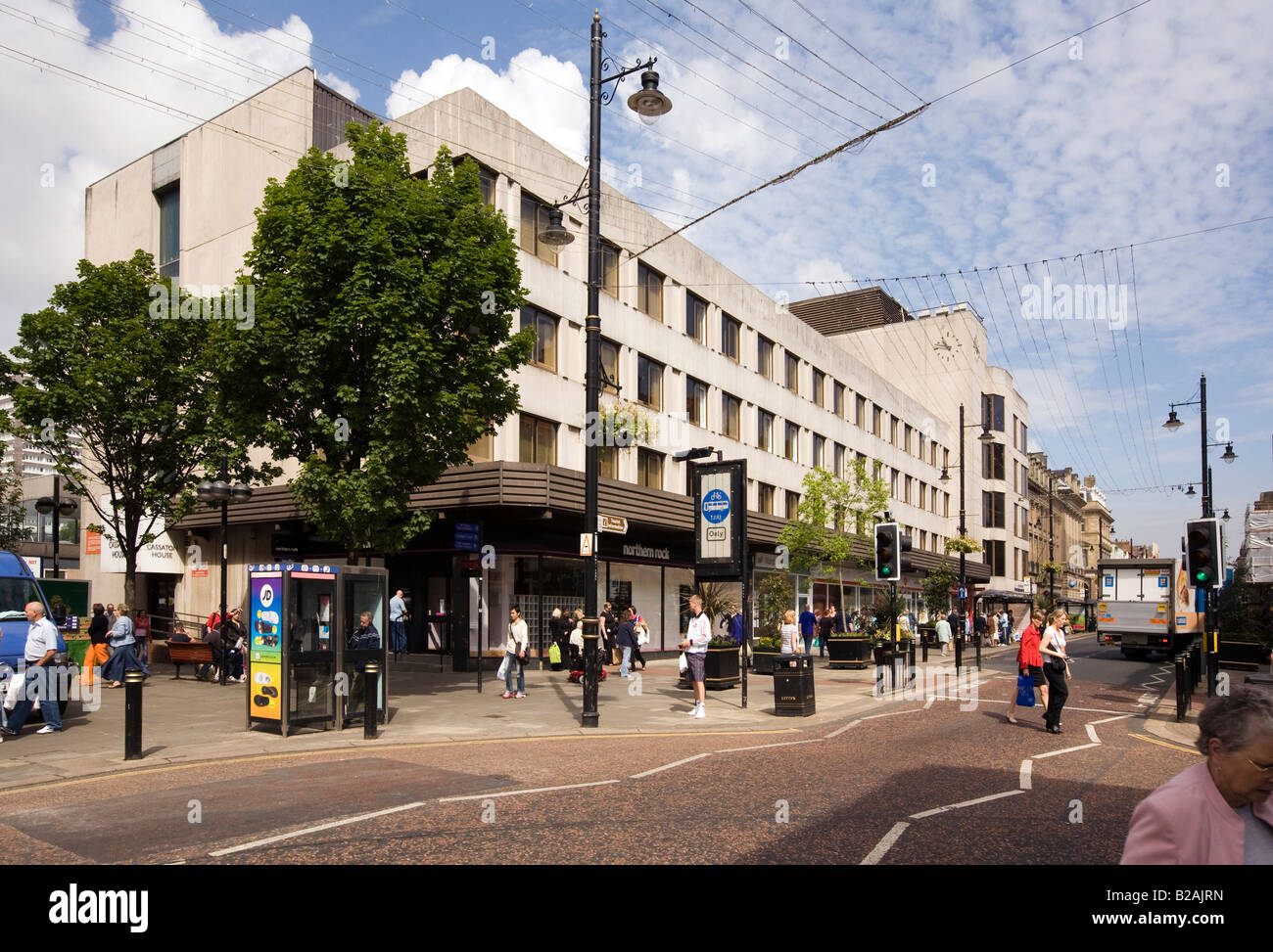 UK Tyne and Wear Sunderland city centre Fawcett Street shoppers Stock