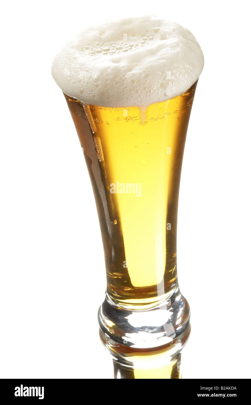 Beer in glass on the white background Stock Photo
