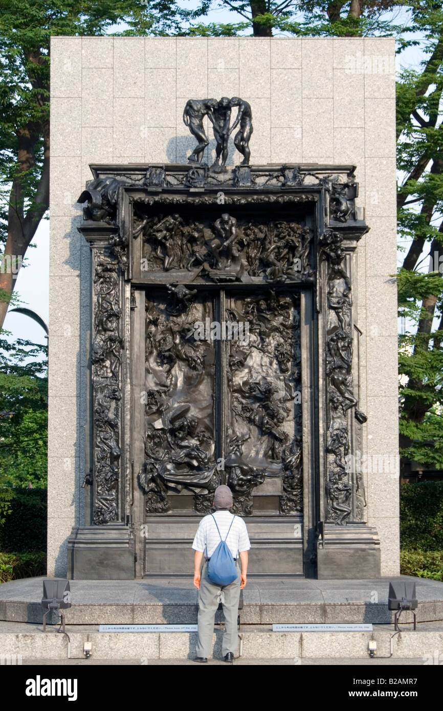 Auguste Rodin - The Gates of Hell at the Museum of Western Art Ueno Park Tokyo Japan Stock Photo