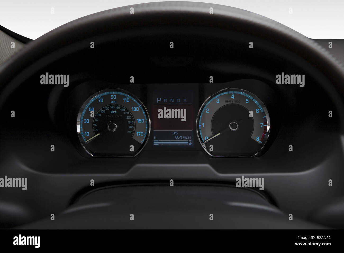 2009 Jaguar XF Luxury in White Speedometer/tachometer Stock Photo Alamy