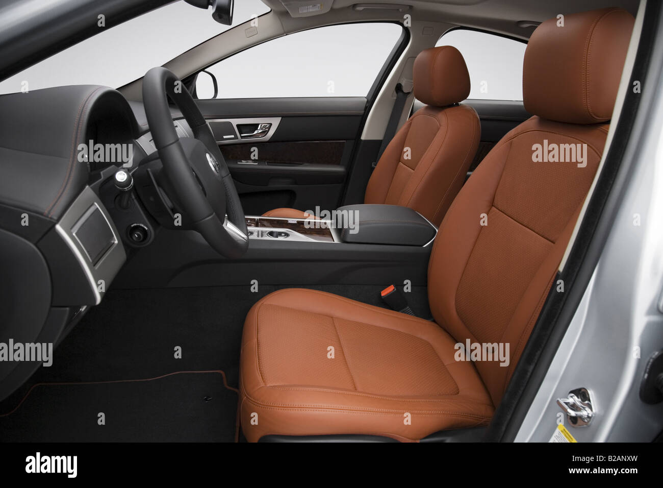 2009 Jaguar XF Supercharged in Silver - Front seats Stock Photo