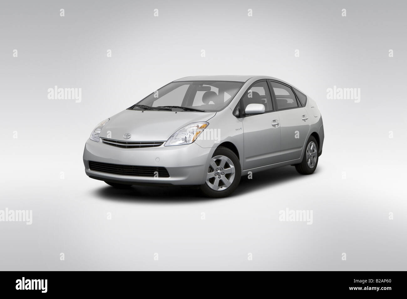 2008 Toyota Prius Hybrid in Silver - Front angle view Stock Photo