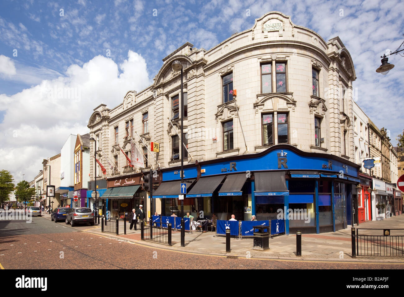 UK Tyne and Wear Sunderland High Street West Biz R bar and pavement cafe Stock Photo