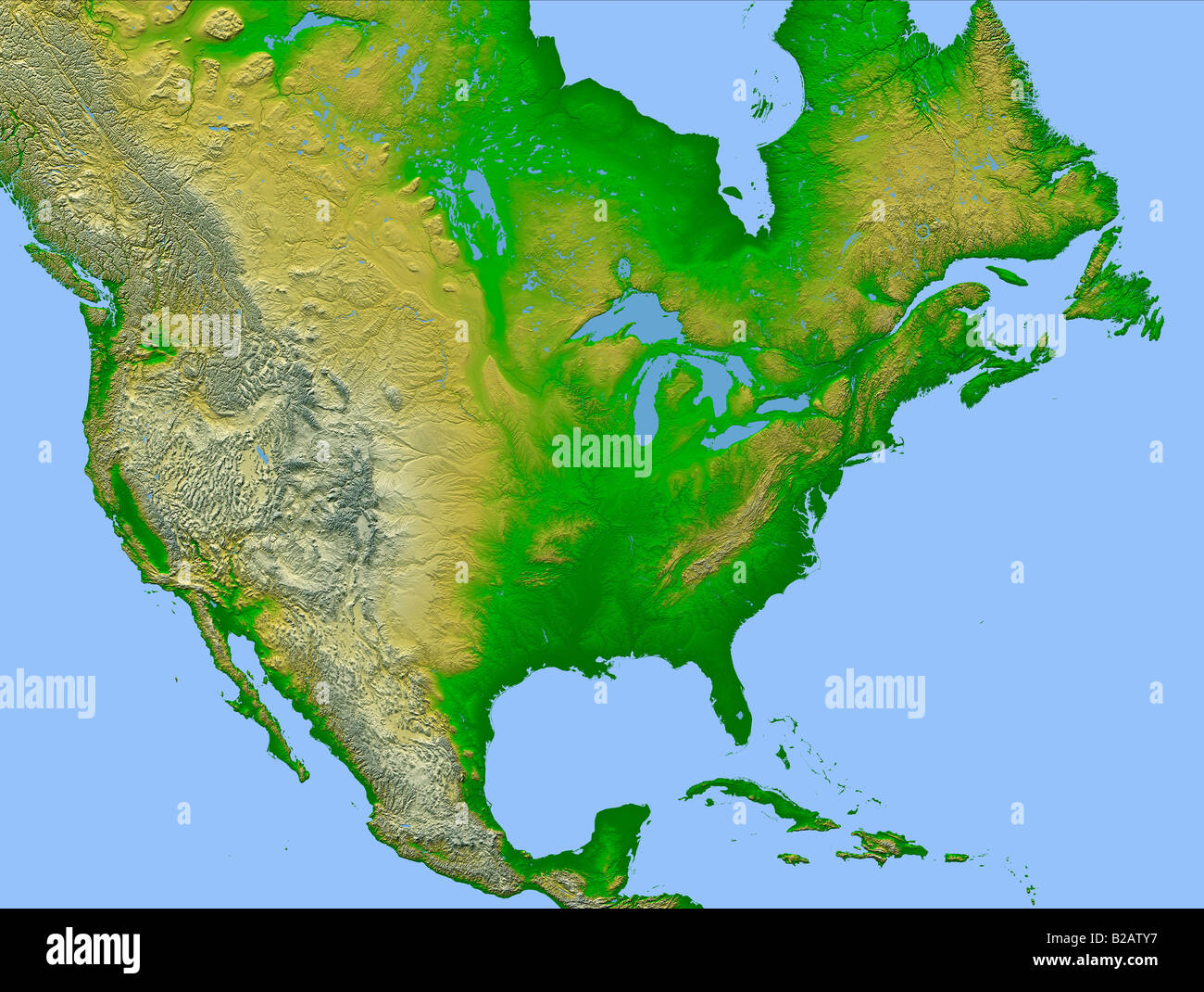 high definition weather satellite view of North America map Stock Photo