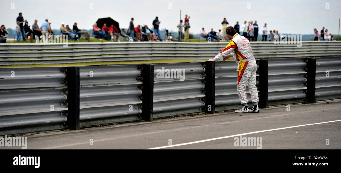Safety barrier race track Norfolk England Stock Photo Alamy