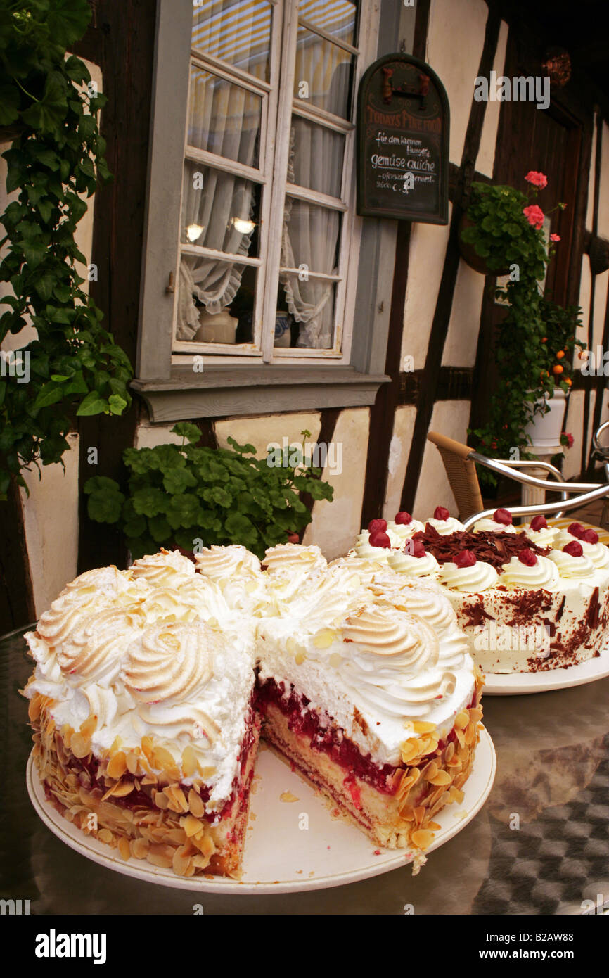 cakes in the Adler Conditorei Triberg Black Forest Germany Stock Photo