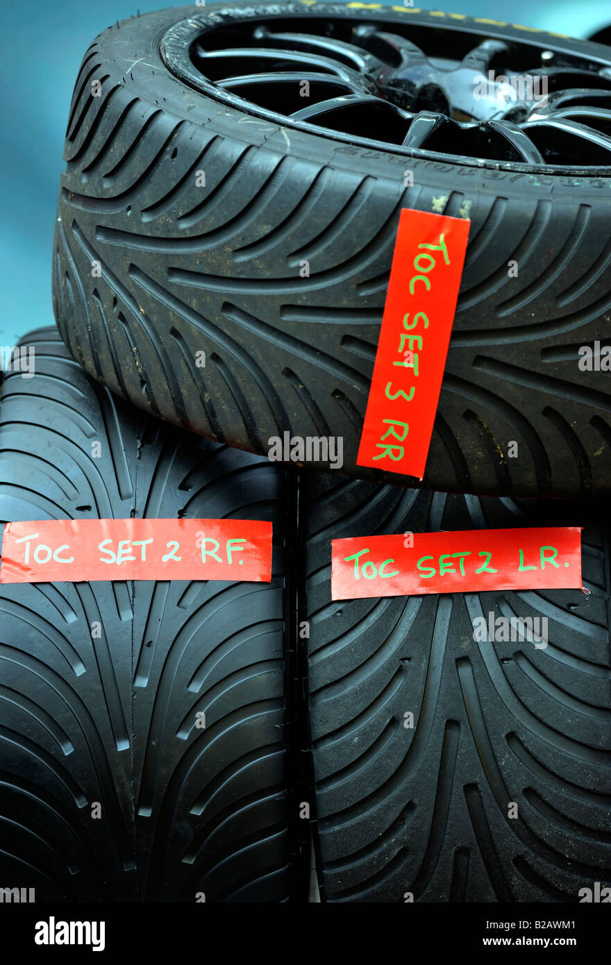 touring car racing tyres and wheels Stock Photo Alamy
