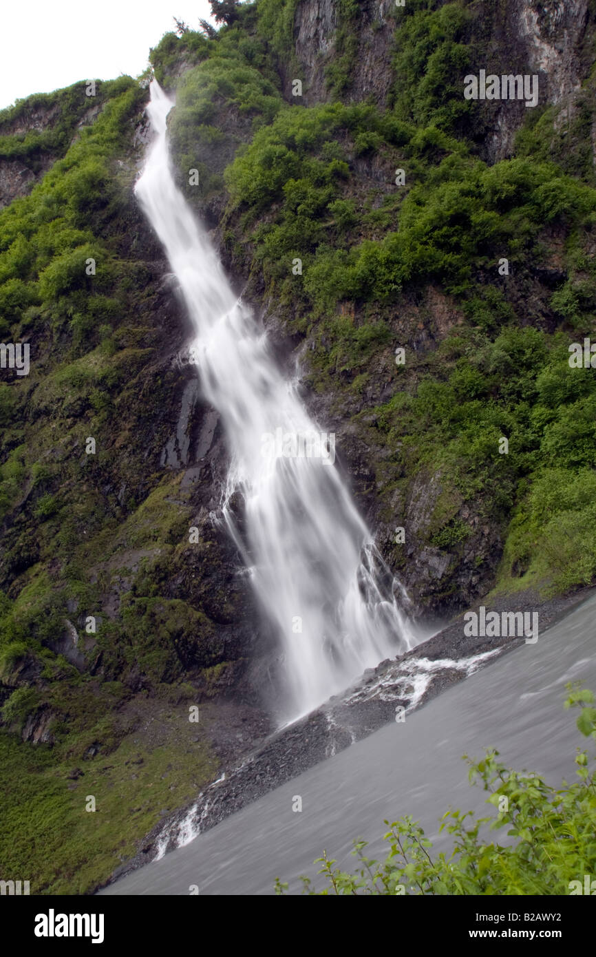 Bridal veil waterfall. Alaska Stock Photo Alamy