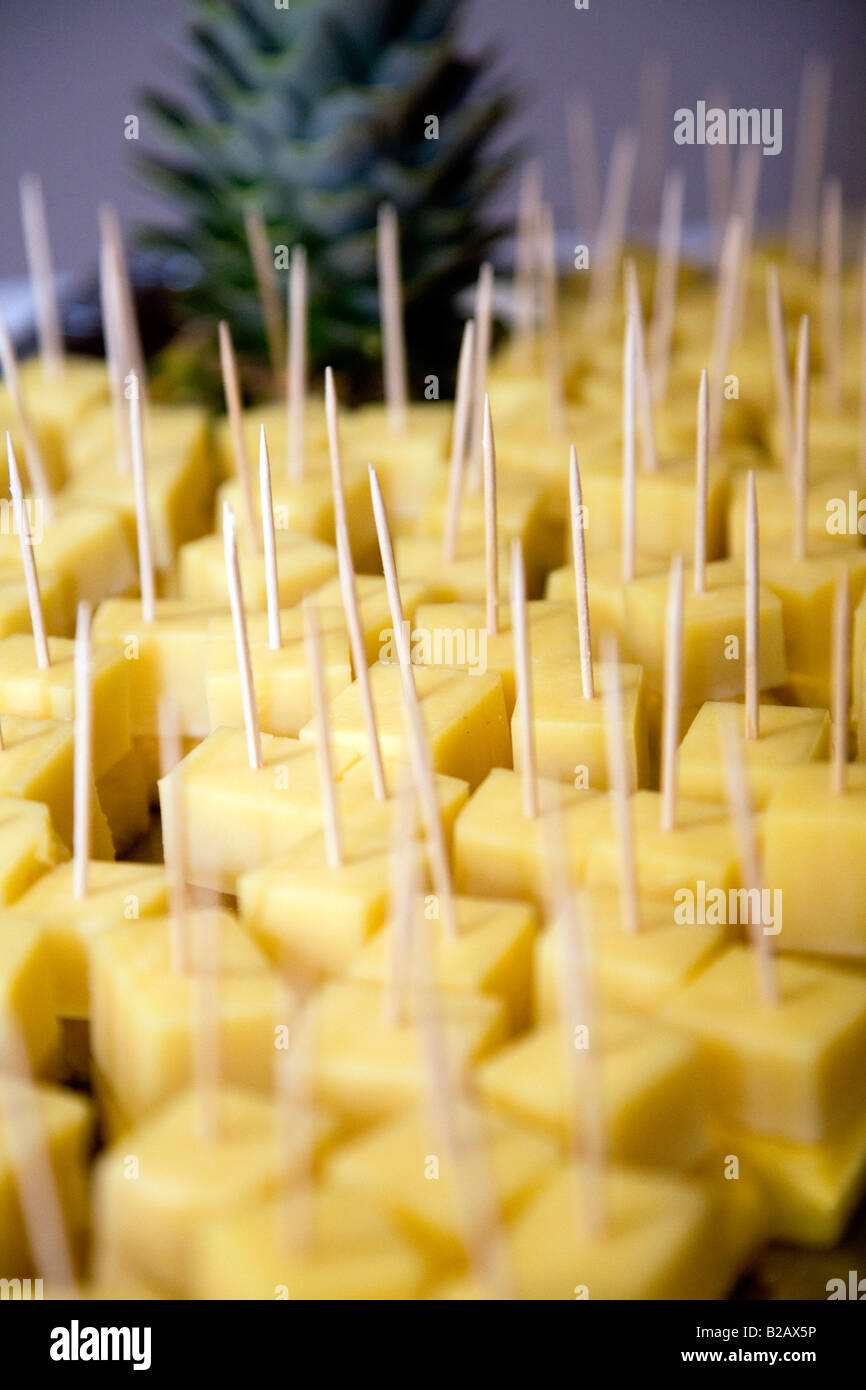 Cheese and pineapple on sticks hi-res stock photography and images - Alamy