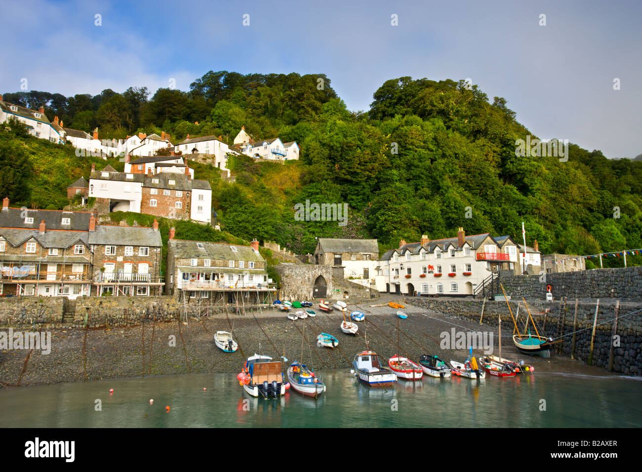 Clovelly village and harbour Devon England Stock Photo