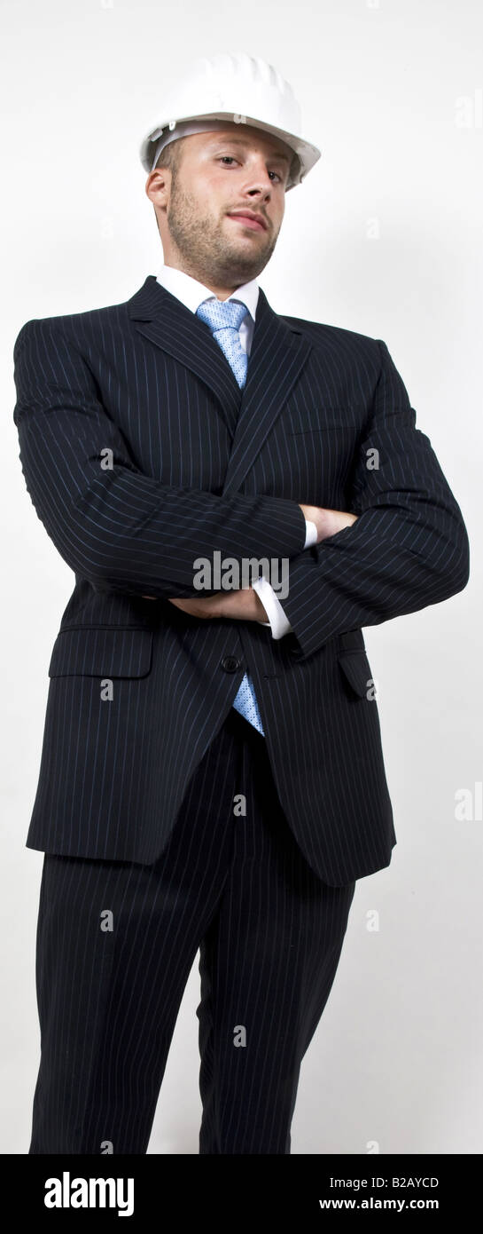 welldressed engineer on isolated background Stock Photo
