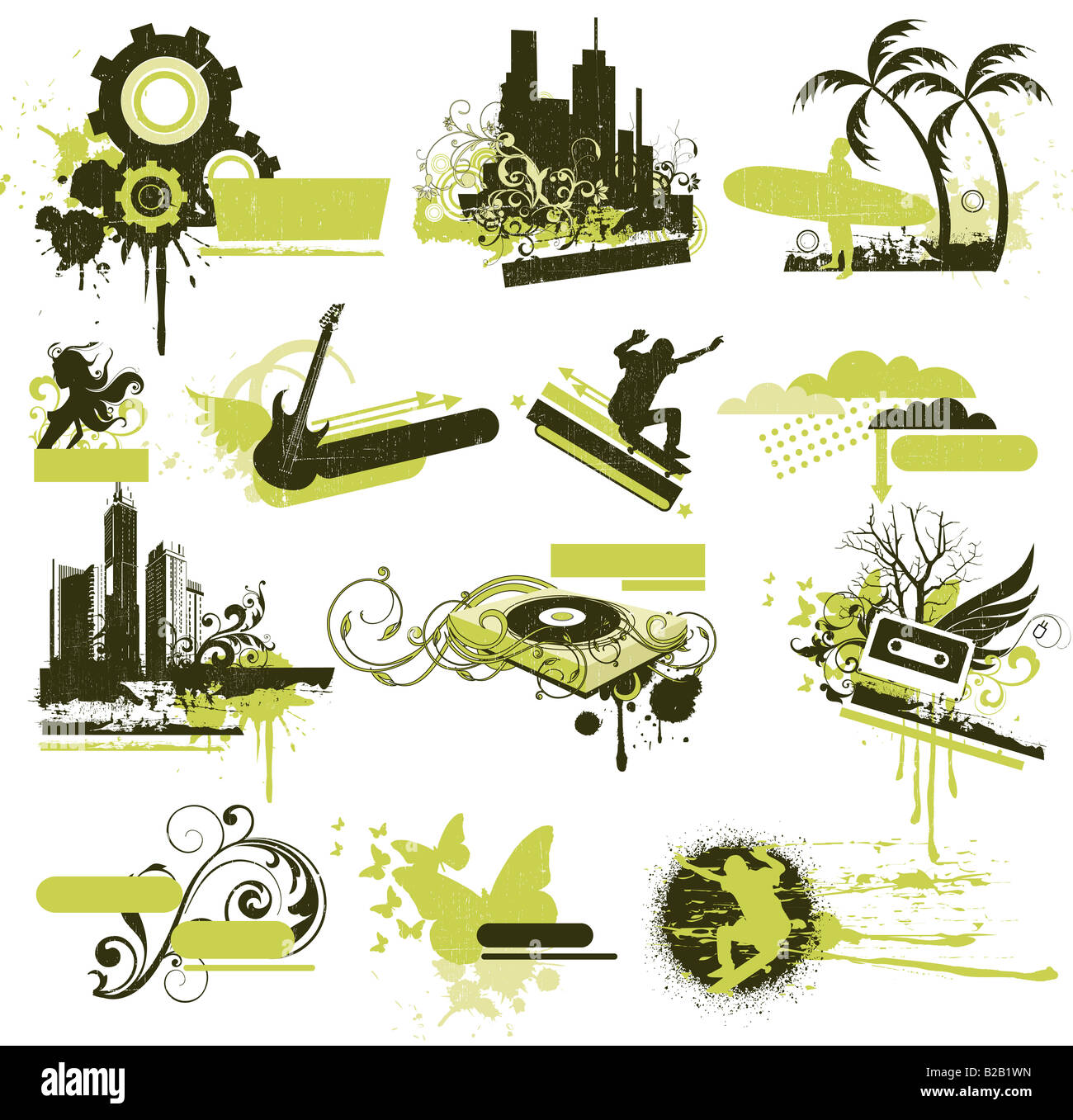 illustration drawing of design elements Stock Photo - Alamy