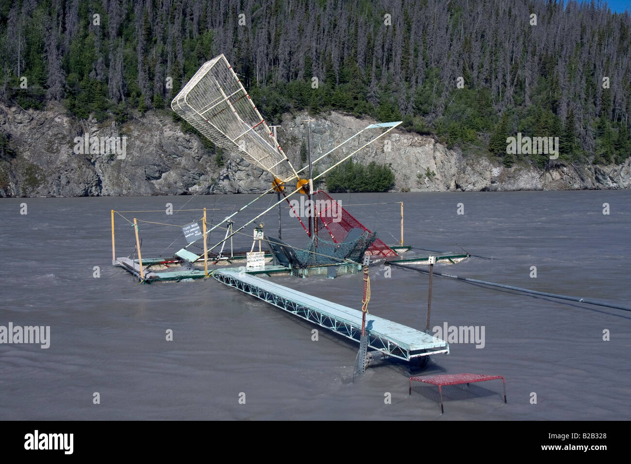 Fishing wheel, for automated catching of salmon in Copper River near  Chitina, Alaska Stock Photo - Alamy