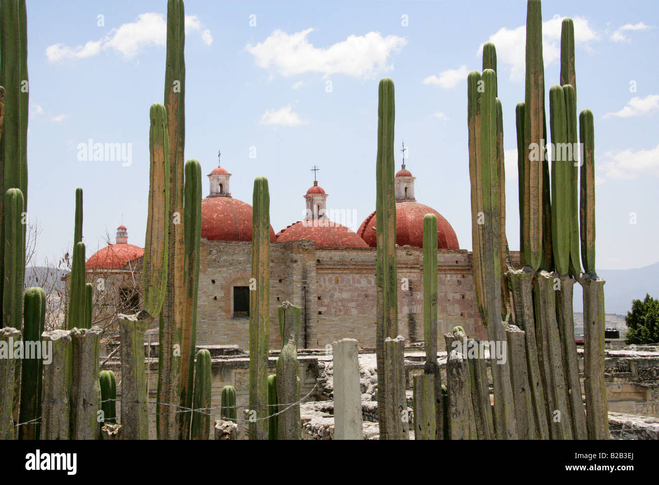Church of San Pablo Villa de Mitla, Oaxaca State, Mexico. Built on Top