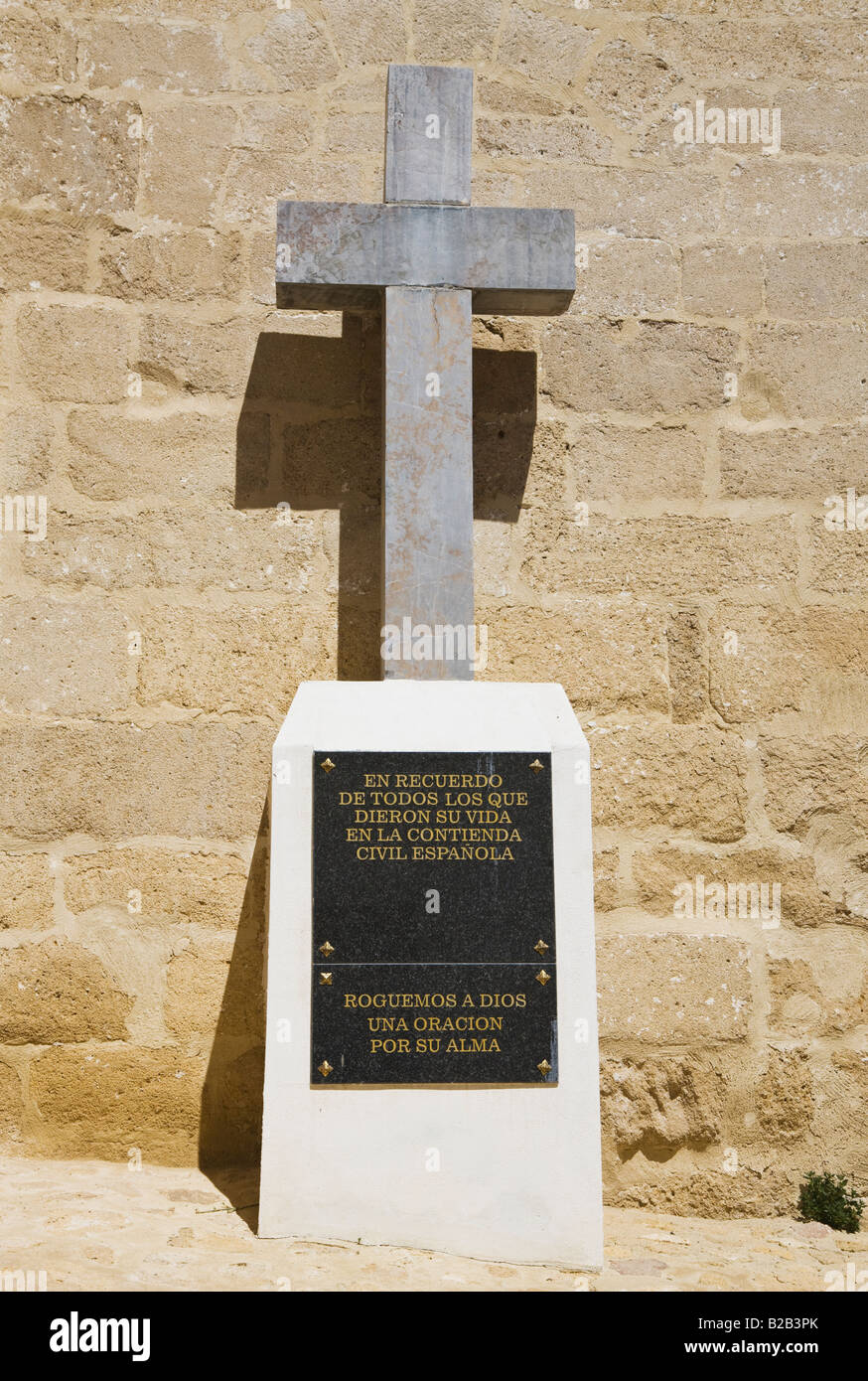 Typical monument found in Spain which honours dead of civil war without taking sides in Iznajar Granada Province Spain Stock Photo
