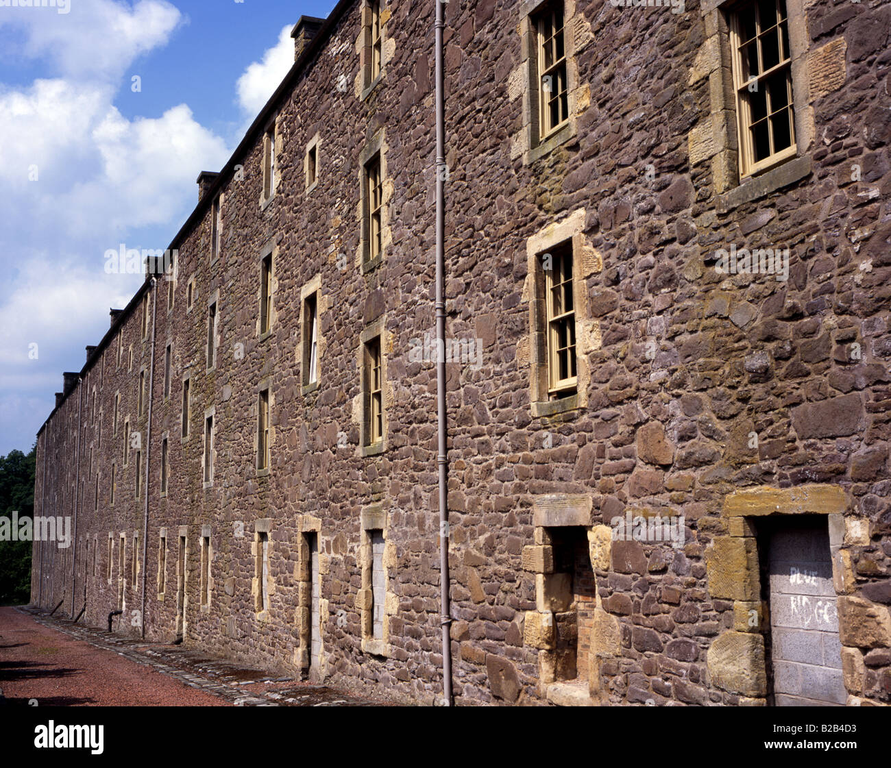 Mill workers housing at New Lanark, under restoration, founded by