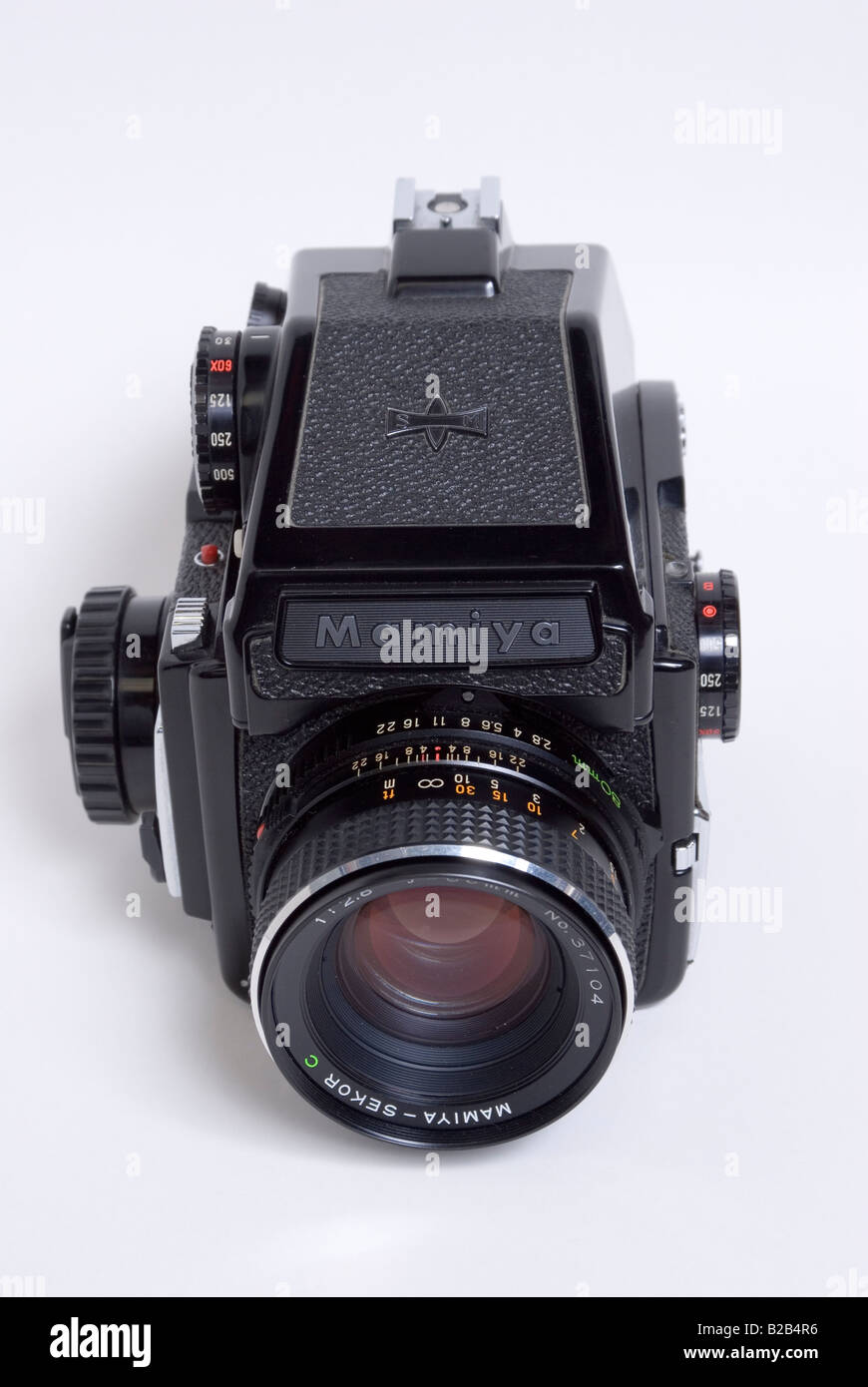 Mamiya M645 Medium Format Film Camera With Standard 80mm Lens Attatched Stock Photo