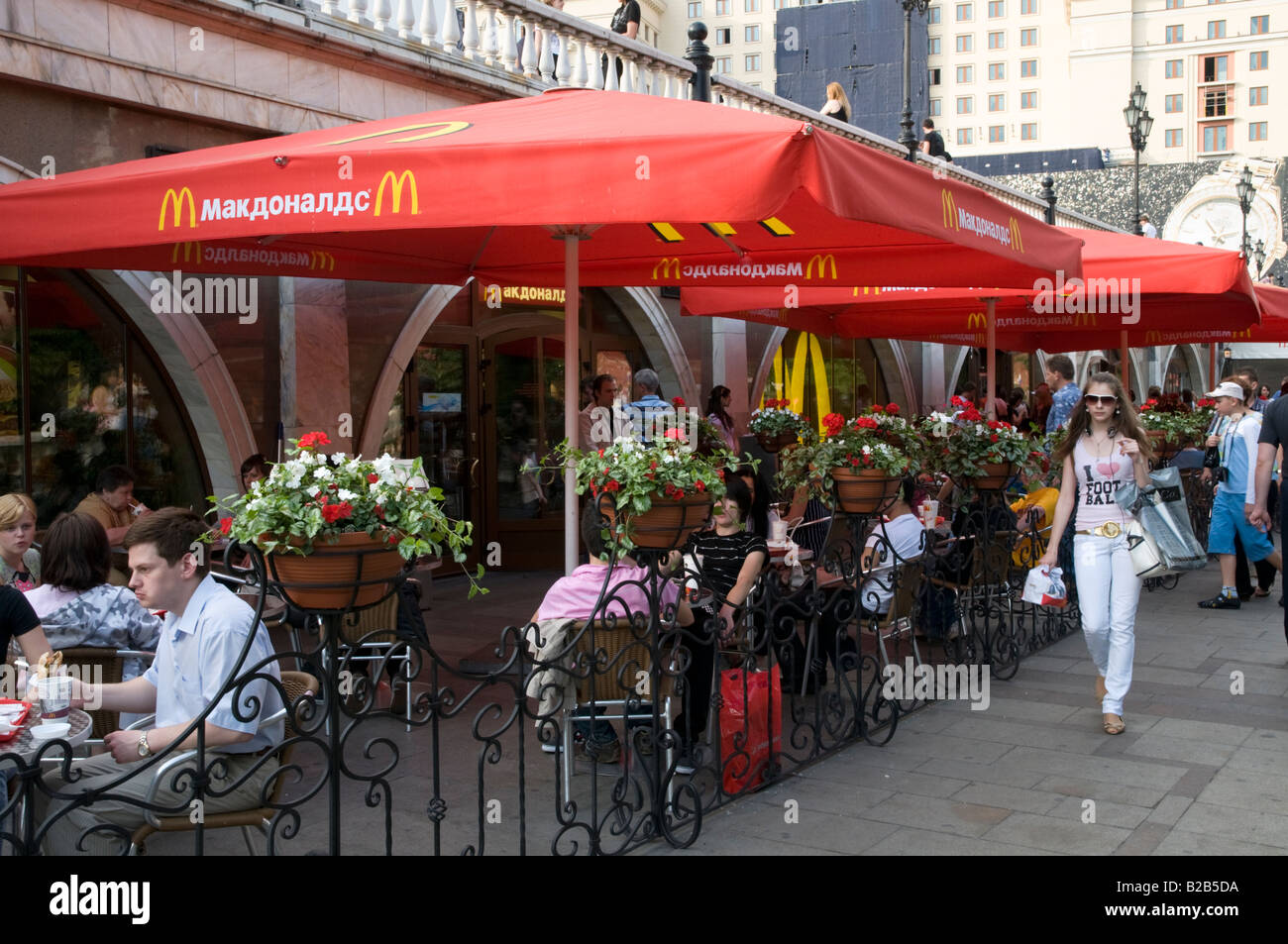 People at a McDonald's restaurant, Moscow, Russia Stock Photo