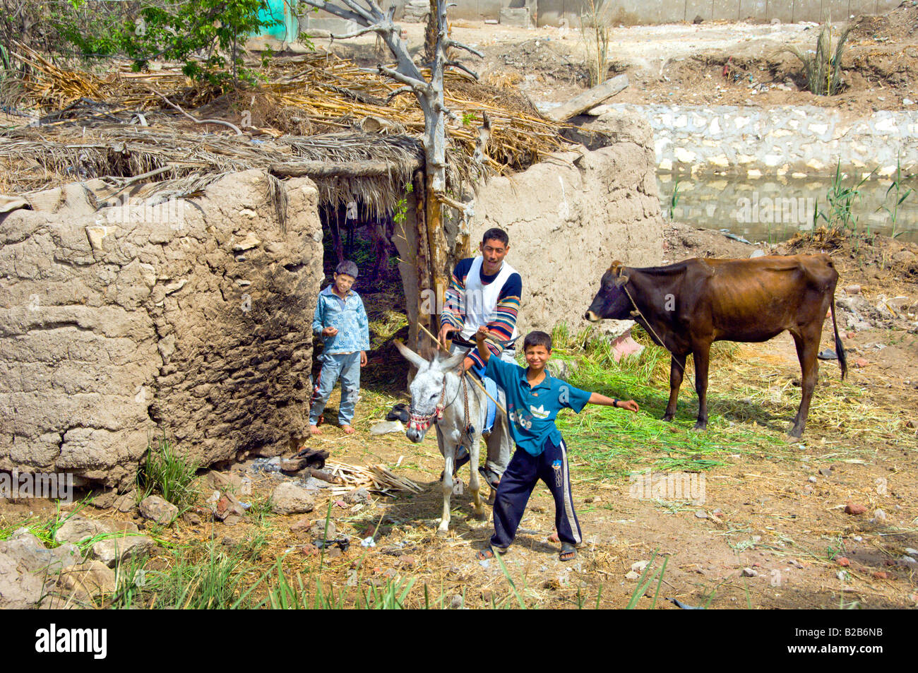 The El Fayoum countryside depicting rural life in Egypt Stock Photo