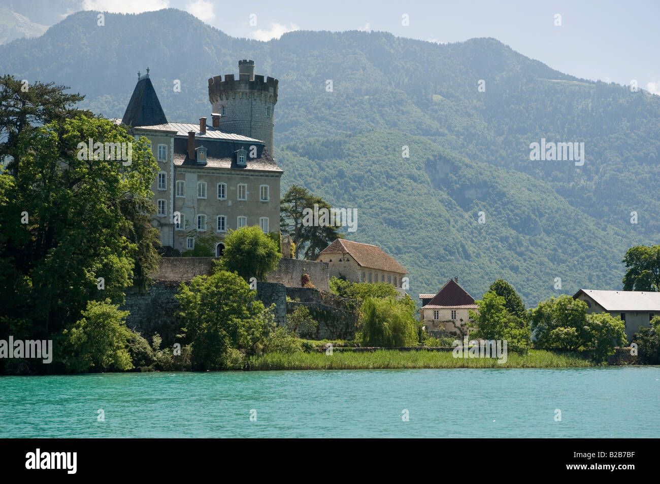duingt castle on lake annecy in haute savoie, alpine france Stock Photo ...