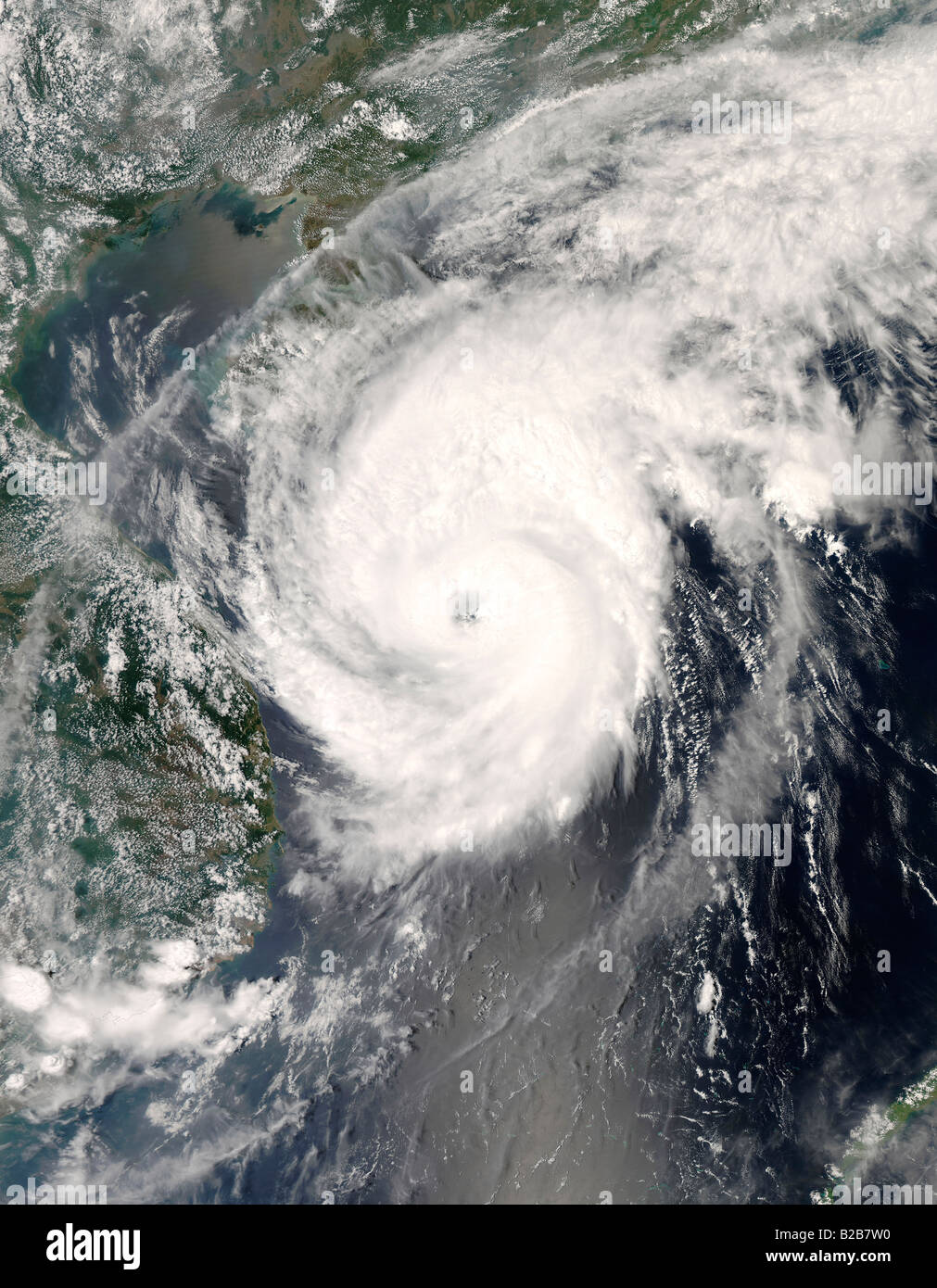 Typhoon Neoguri approaching China at 05:50 UTC on April 17, 2008. Stock Photo