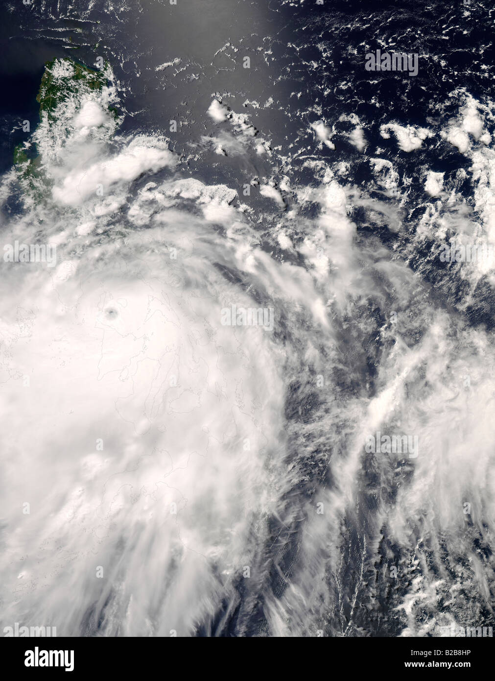 Typhoon Fengshen over the Philippines on June 21, 2008 at 4:55 UTC. Stock Photo