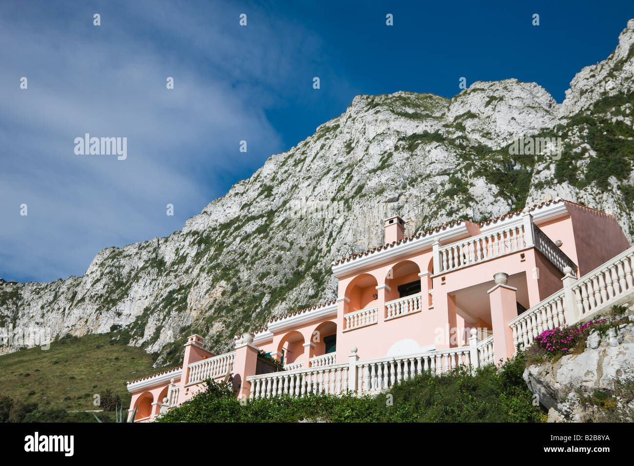 Catalan Bay Gibraltar Property Stock Photo Alamy