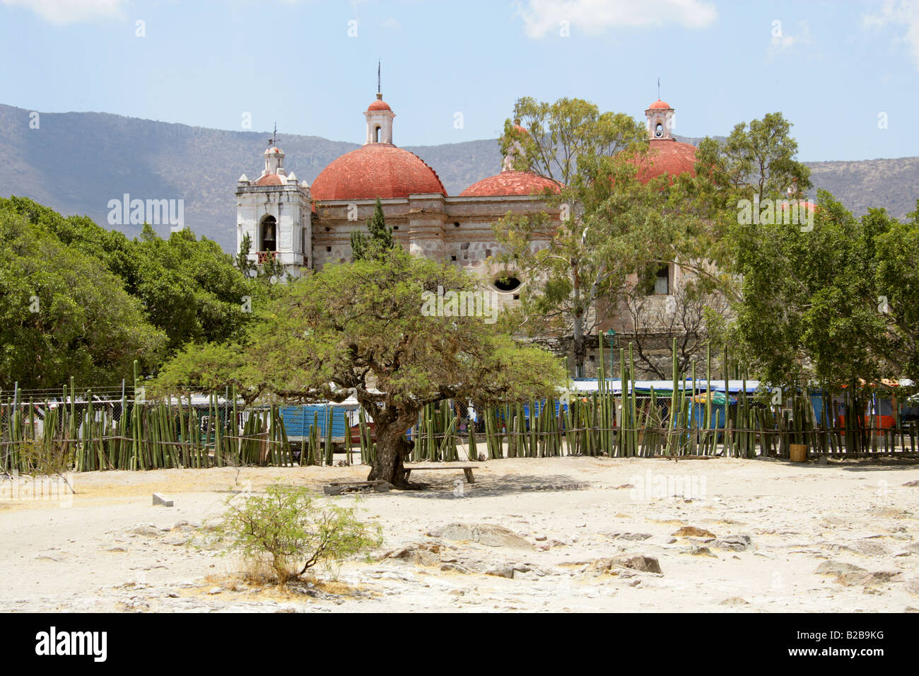 Church of San Pablo Villa de Mitla, Oaxaca State, Mexico. Built on Top