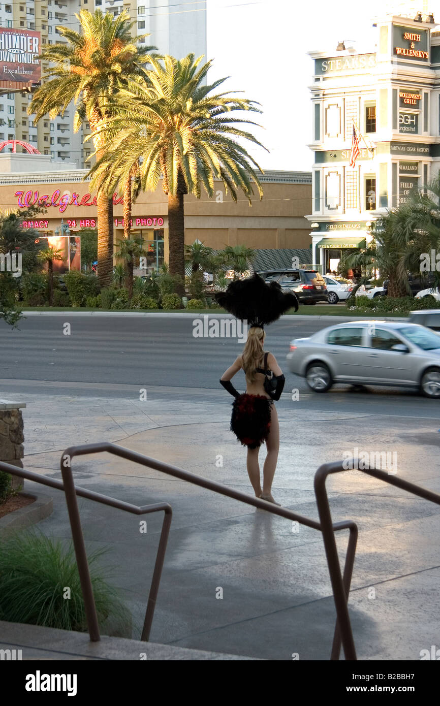 Showgirl on the Strip in Las Vegas, Nevada Stock Photo