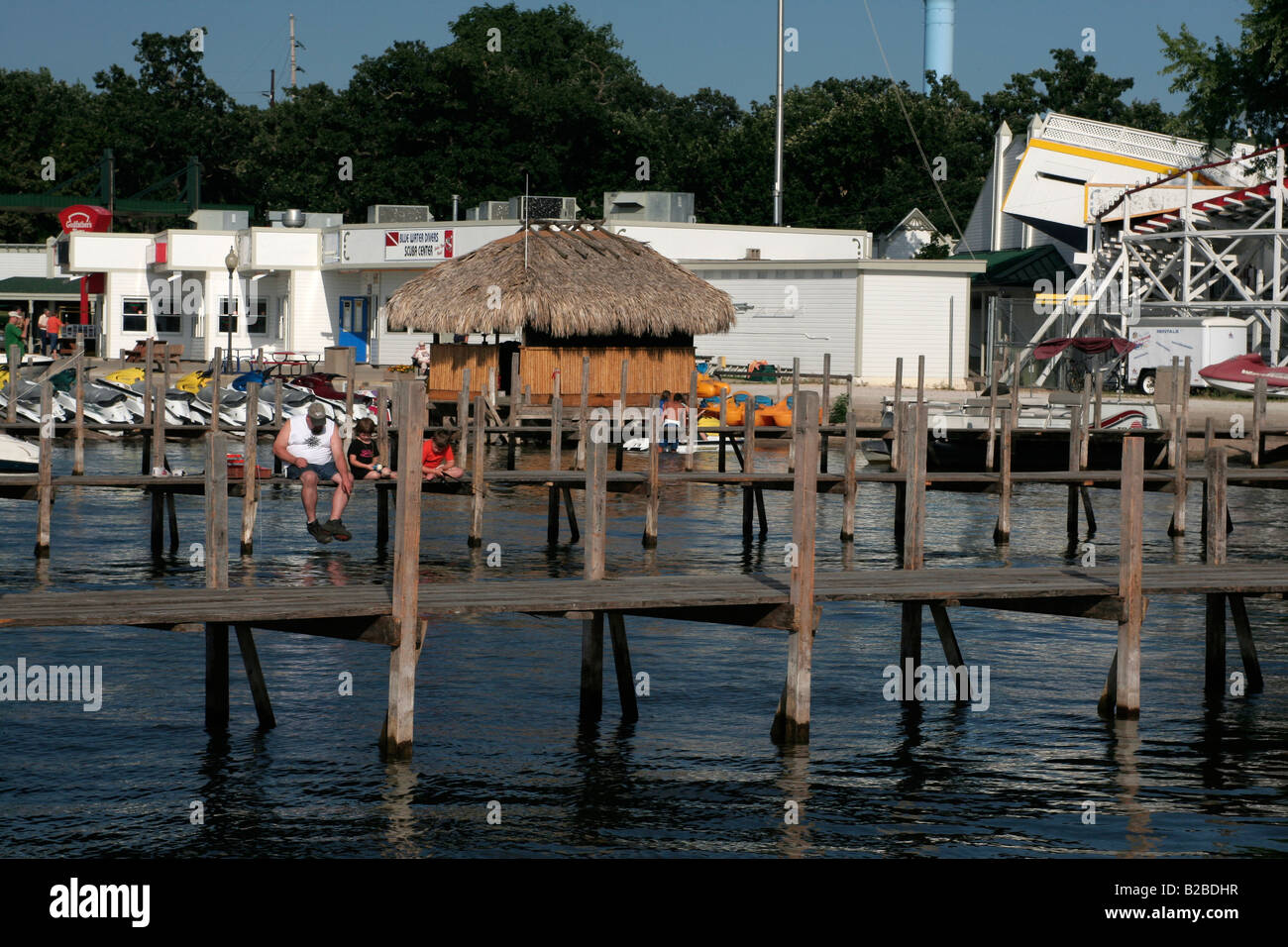 Dock area, Arnolds Park Iowa Stock Photo Alamy