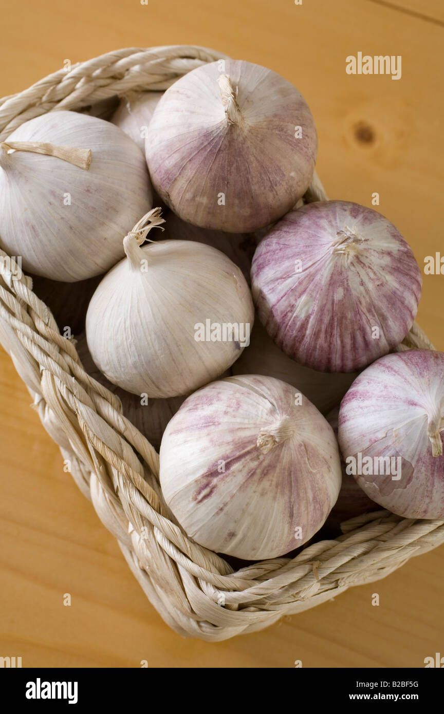 Single clove garlic from China in a little basket Stock Photo Alamy
