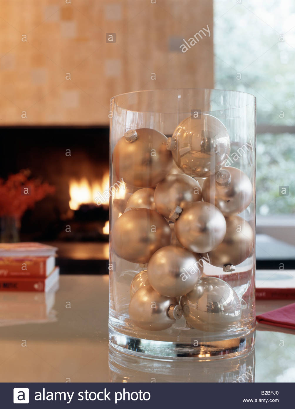 Ornaments In Glass Vase Stock Photo 18693416 Alamy