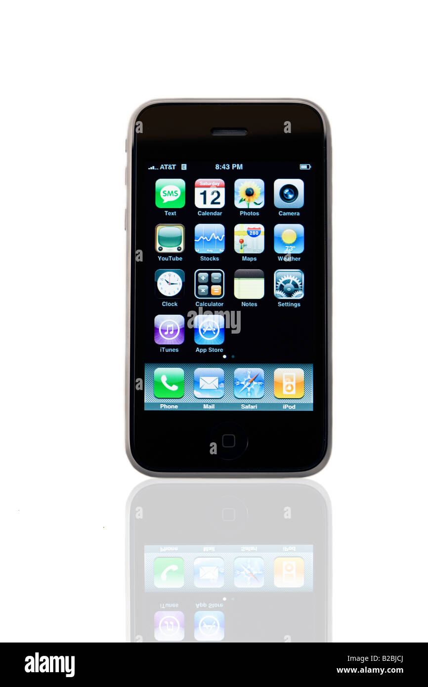 A knockout product photo of the new Apple 3G iPhone Stock Photo