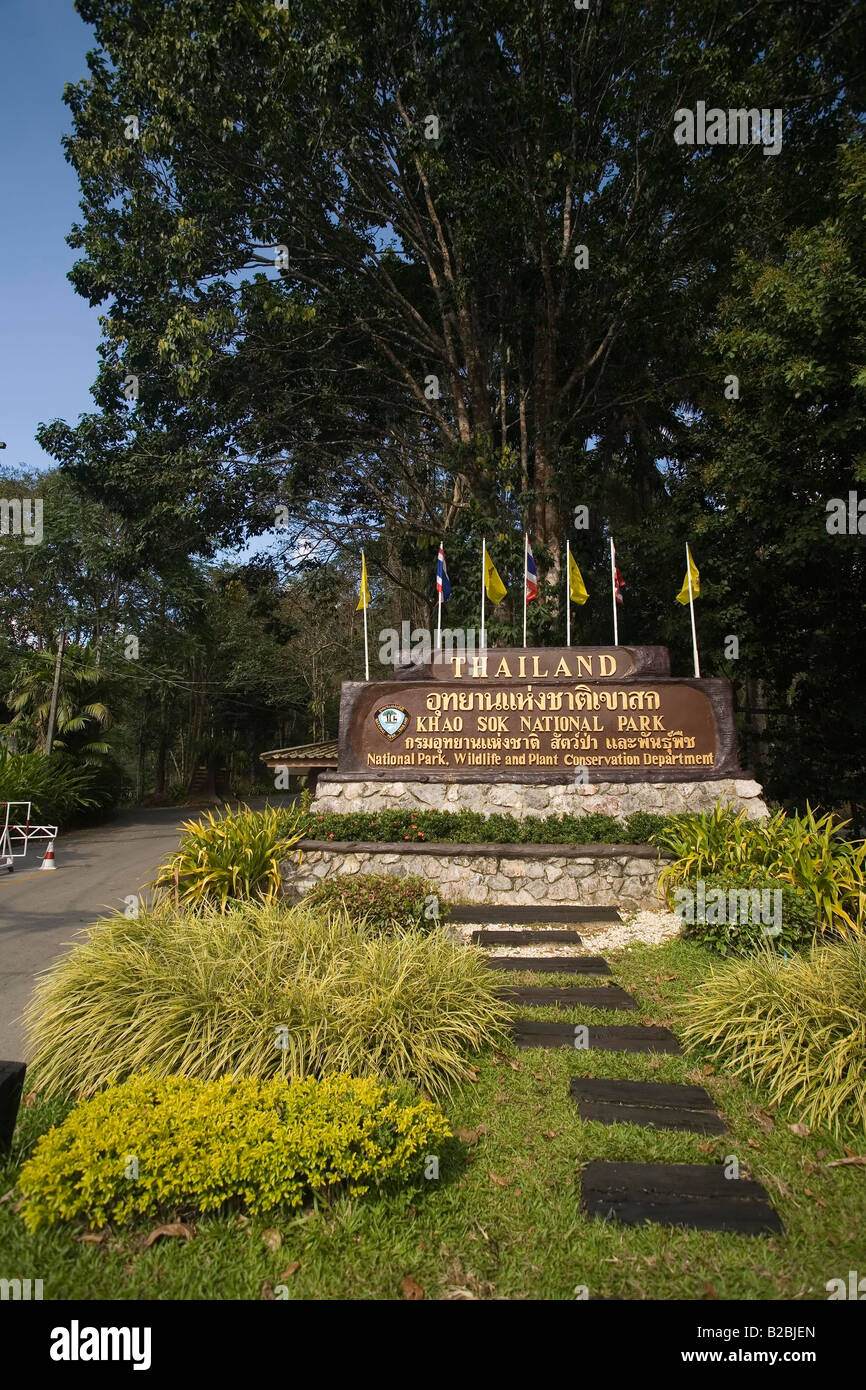 Entrance of Khao Sok National Park South Thailand Stock Photo