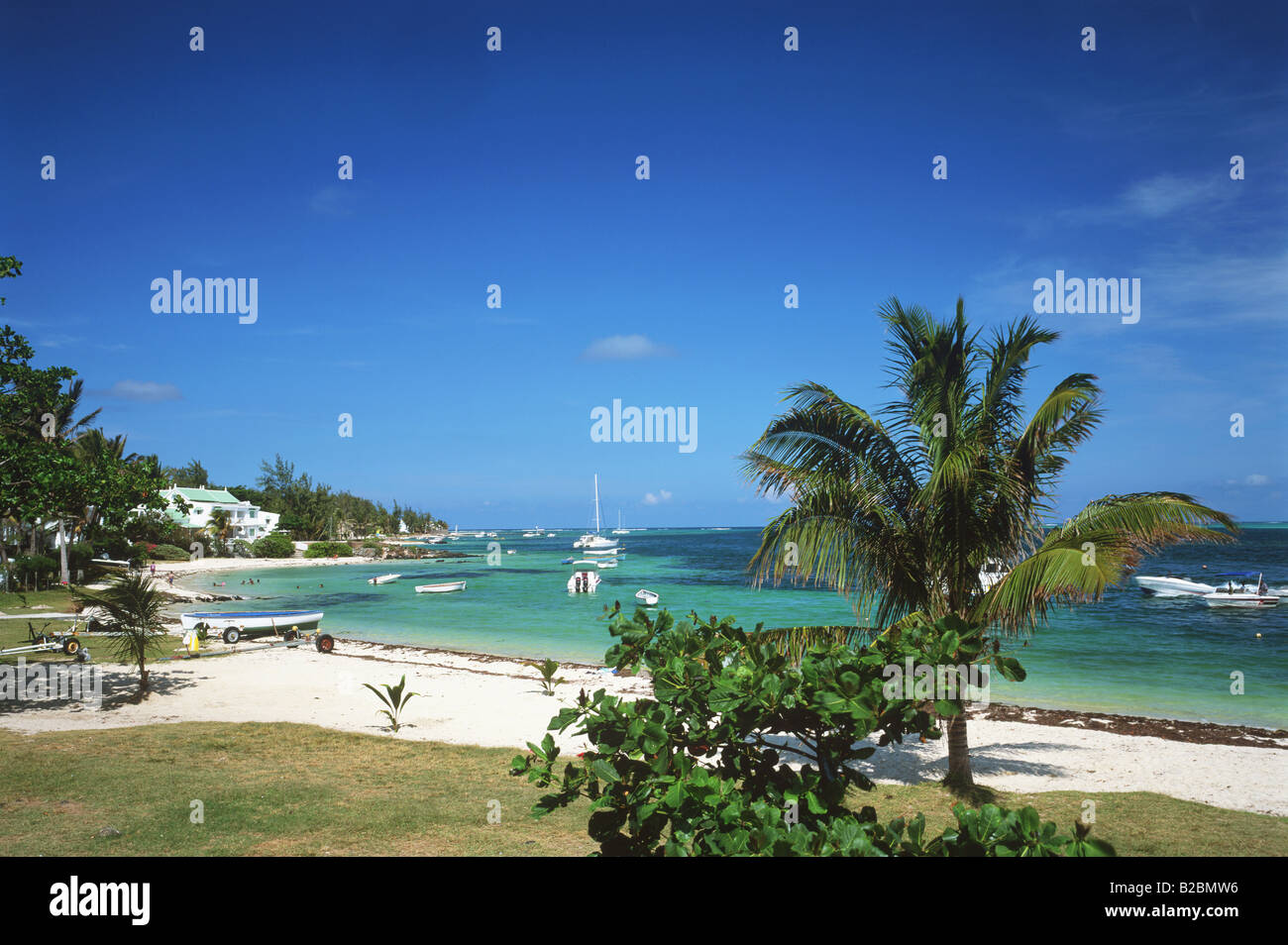 Grand Gaube beach Mauritius Stock Photo