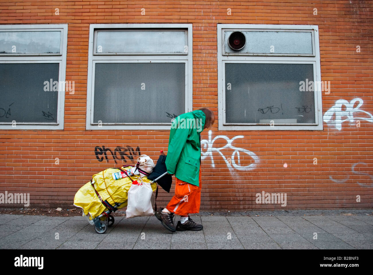 Homeless man in Berlin. Stock Photo