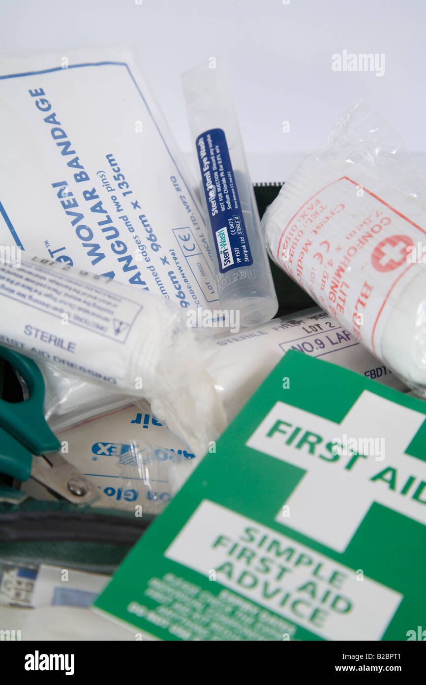 First aid kit and bandages Stock Photo Alamy