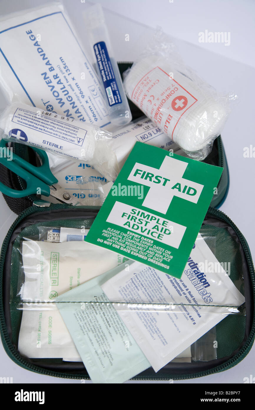 First aid kit and bandages Stock Photo Alamy