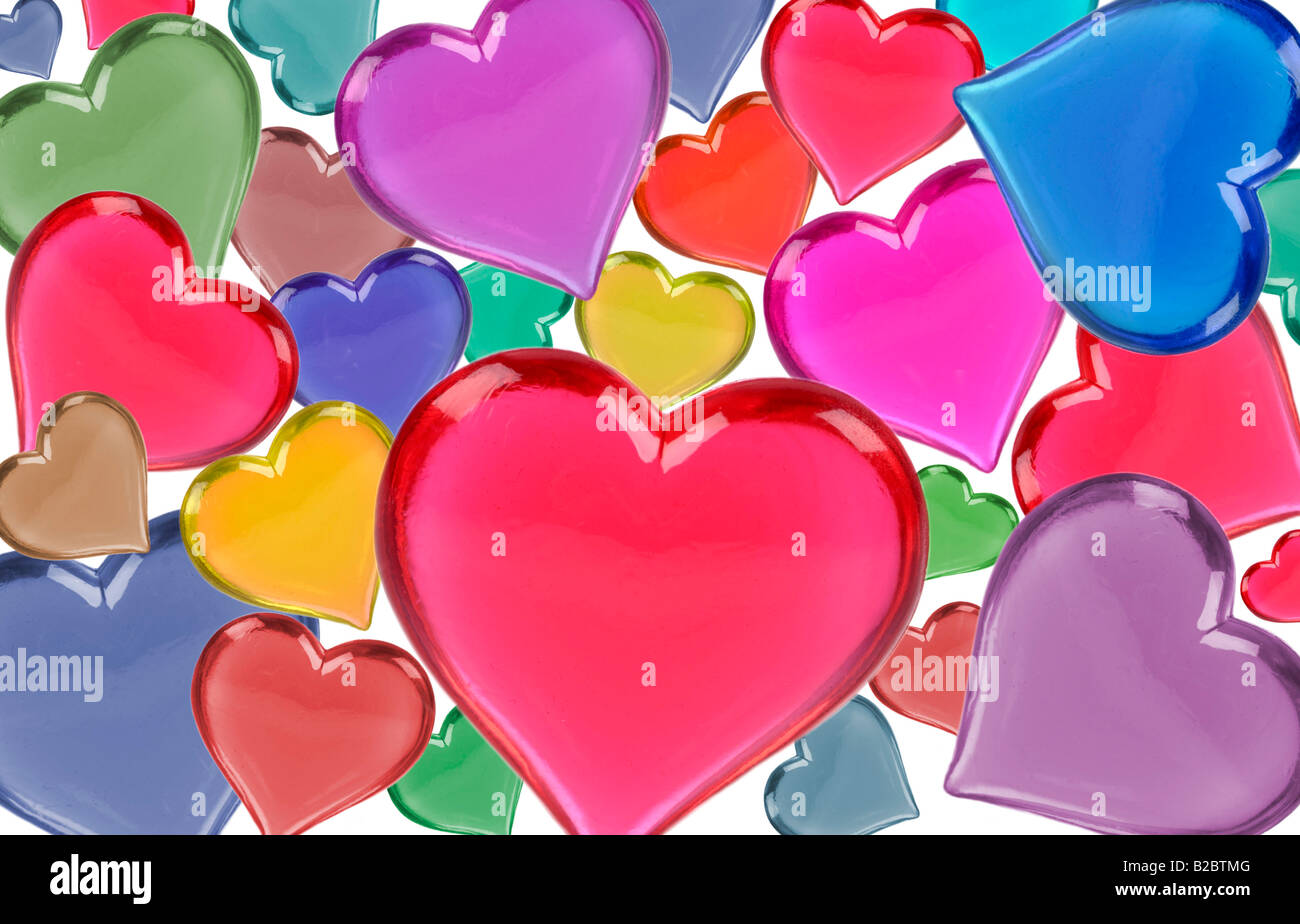 Colourful hearts Stock Photo