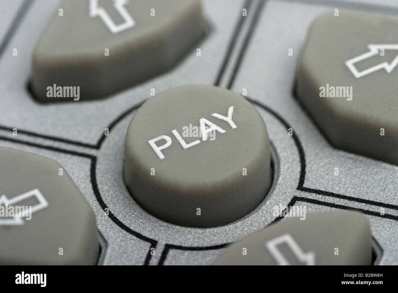 Play button on remote control Stock Photo