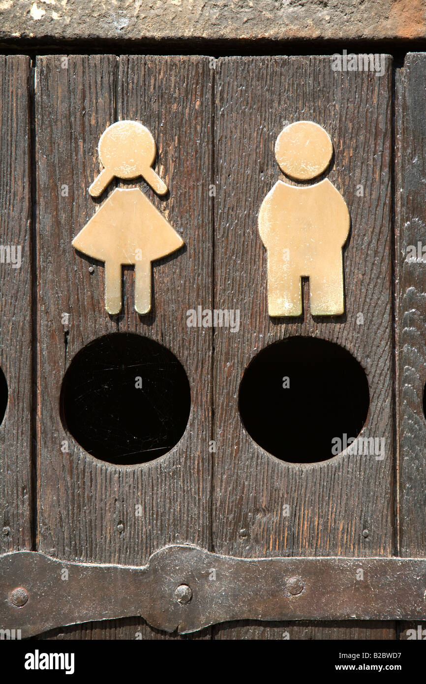 Toilet entrance, icons Stock Photo