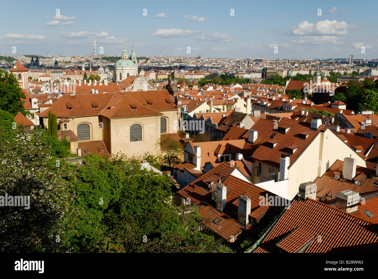 View of Prague from the Castle District, Hradcany, UNESCO World Heritage Site, Czech Republic, Europe Stock Photo