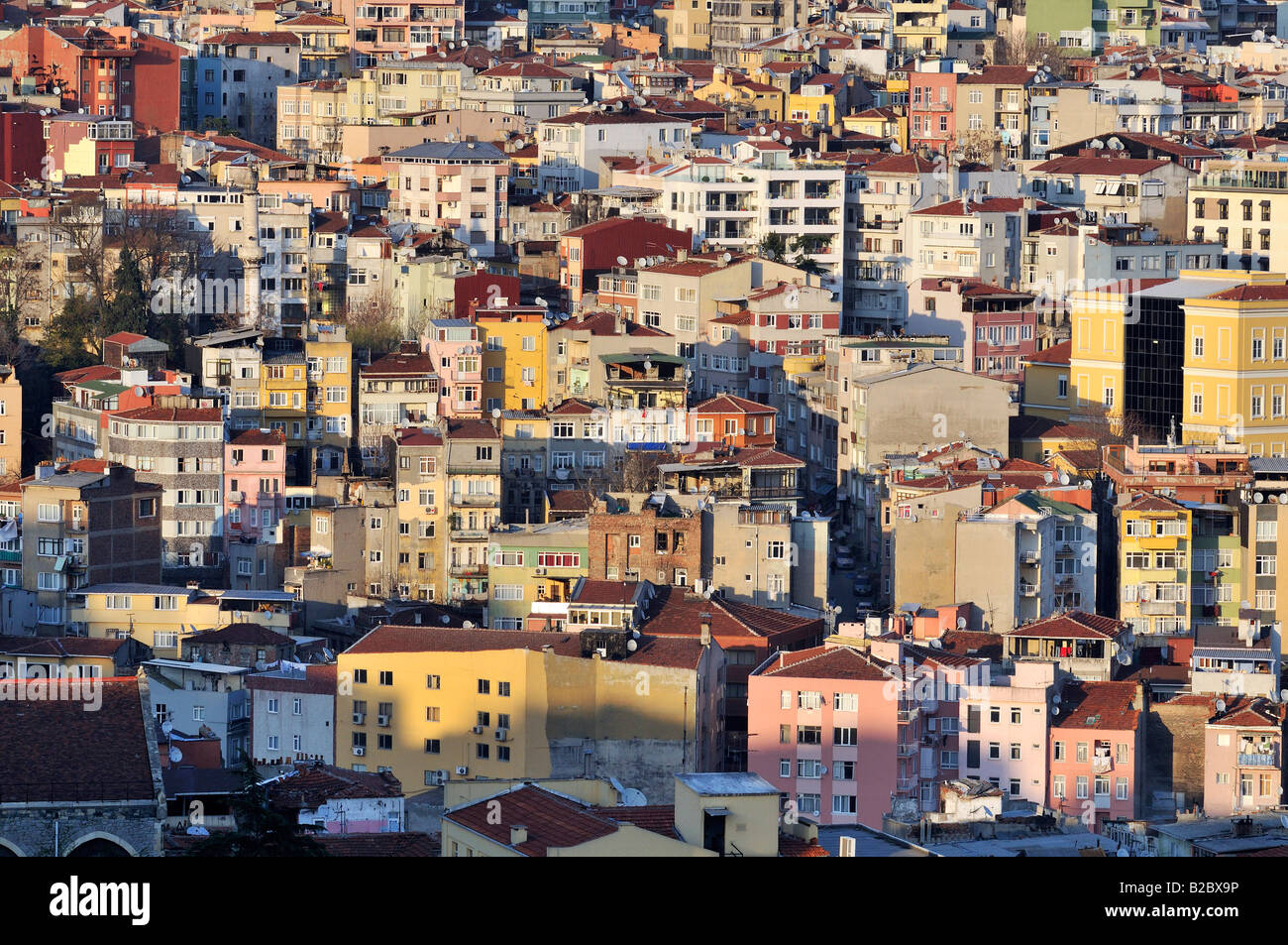 View of the city centre from the Galata Tower, Istanbul, Turkey Stock Photo
